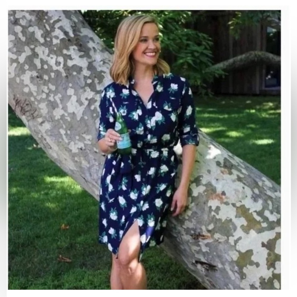 Draper James Magnolia Shirt Dress with Sash – Size 10